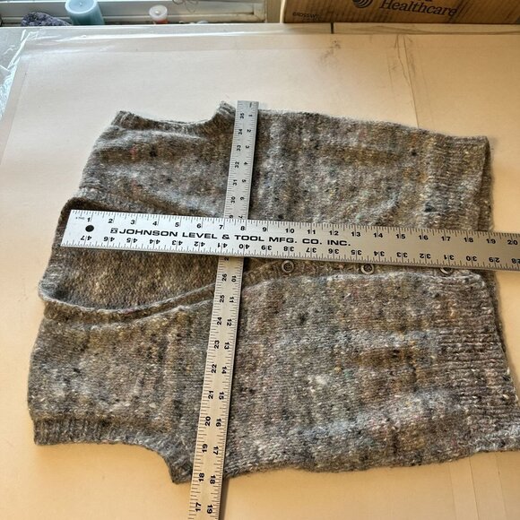 Vtg Womens Gray Vest Speckled Pink Knit Button Up Medium Layering Blend - Picture 3 of 4